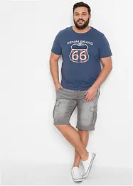 Džínové bermudy z teplákoviny, Regular Fit, bonprix