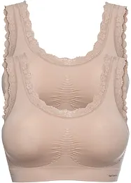 Bezešvý podprsenkový top Feel Comfort (2 ks v balení), bonprix