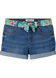 Džínové šortky, Mid Waist, s páskem, bonprix