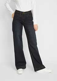 Džíny, Wide Leg, Mid Waist, pohodlný pas, bonprix