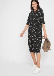 Široké bavlněné šaty s kapsami, délka po kolena, bpc bonprix collection