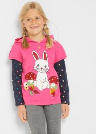 Dívčí triko s kapucí a dlouhým rukávem, organická bavlna, bpc bonprix collection