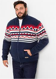 Pletený kabátek s flísovou podšívkou a norským vzorem, John Baner JEANSWEAR