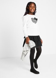 Dívčí triko s dlouhým rukávem a tylová sukně (2dílná souprava), bpc bonprix collection
