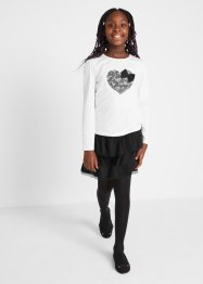 Dívčí triko s dlouhým rukávem a tylová sukně (2dílná souprava), bpc bonprix collection