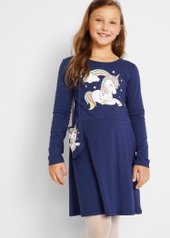 Dívčí žerzejové šaty a taška, organická bavlna (2dílná souprava), bpc bonprix collection