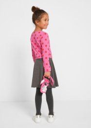 Dívčí úpletové šaty s taštičkou (2dílná souprava) z organické bavlny, bpc bonprix collection