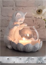 Svícen na čajovou svíčku s kočkou, bpc living bonprix collection