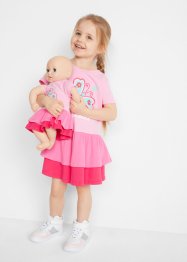 Dívčí úpletové šaty a šaty pro panenku (2dílná souprava) z organické bavlny, bpc bonprix collection