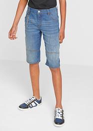 Džínové bermudy pro chlapce s řetízkem na klíče Slim Fit, John Baner JEANSWEAR