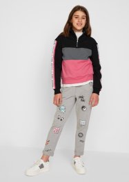 Dívčí ležérní mikinové kalhoty s potiskem, bpc bonprix collection