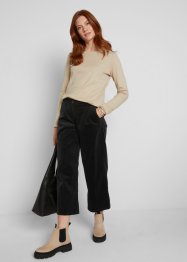 Široké strečové kalhoty Culotte z manšestru v 7/8 délce, s pohodlnou vysokou pasovkou, bpc bonprix collection