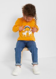 Dívčí triko s dlouhým rukávem  (2 ks), z organické bavlny, bpc bonprix collection