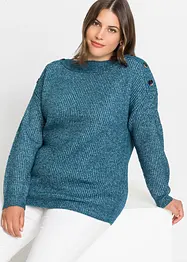 Oversize svetr s knoflíky, bonprix
