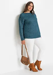 Oversize svetr s knoflíky, bonprix