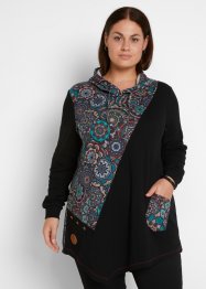 Triko s kapucí, patchworkovým vzhledem a dlouhým rukávem, bpc bonprix collection