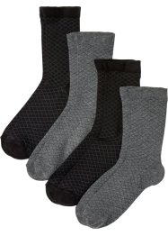 Ponožky (4 páry) s beztlakovými lemy, z organické bavlny, bpc bonprix collection