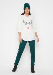 Vánoční pulovr s pajetkovým sobem, bpc bonprix collection