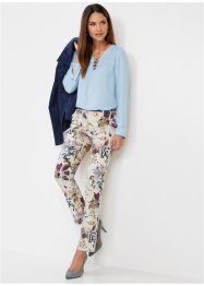 Strečové kalhoty s květinovým potiskem, bpc selection premium
