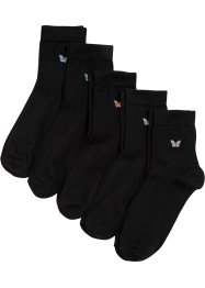 Nízké ponožky s výšivkou (5 párů), s organickou bavlnou, bpc bonprix collection