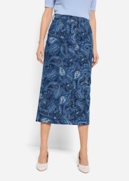 Džínová sukně s celoplošným kašmírovým vzorem, bpc selection