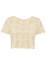 Zkrácené žebrované triko s batikovaným vzorem, udržitelná bavlna, RAINBOW