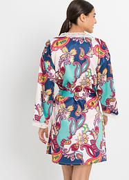 Saténové kimono s moderním kašmírovým potiskem, BODYFLIRT