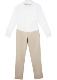 Chlapecké kalhoty Chino, košile a motýlek, slavnostní (3dílná souprava), bpc bonprix collection