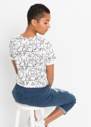 Zkrácené tričko s potiskem, z organické bavlny, RAINBOW