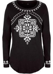 Bavlněné triko s norským motivem, dlouhý rukáv, bpc bonprix collection