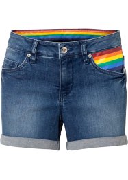 Džínové šortky Pride s detailem vlajky, RAINBOW