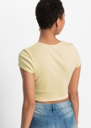 Zkrácené žebrované tričko z udržitelné bavlny, RAINBOW