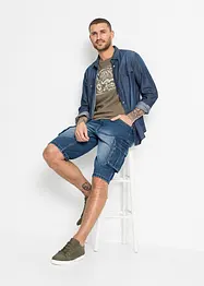 Džínové Cargo bermudy, Relaxed Fit, bonprix