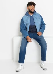 Strečová džínová bunda v patchworkovém vzhledu, Loose Fit, RAINBOW