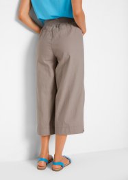 Volné lněné kalhoty s pohodlnou pasovkou, 3/4 nohavice, bpc bonprix collection