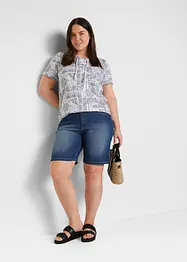 Straight džínové bermudy, Mid Waist, bonprix