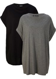 Dlouhé tričko se založenými rukávy (2 ks v balení), bpc bonprix collection