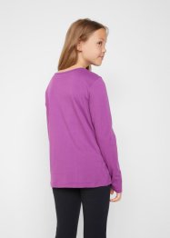 Dívčí triko s dlouhým rukávem + tričko (2 ks v balení), bpc bonprix collection