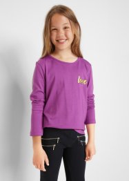 Dívčí triko s dlouhým rukávem + tričko (2 ks v balení), bpc bonprix collection