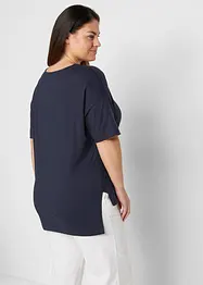 Bavlněné oversized triko s postranními rozparky, bonprix