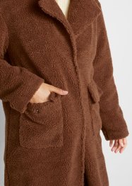 Dlouhý medvídkový kabát s kapsami, bpc bonprix collection