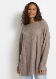 Oversize svetr s copánkovým vzorem, RAINBOW