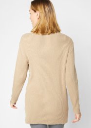 Dlouhý rolákový pulovr, žebrovaný, s recyklovanou bavlnou, bpc bonprix collection