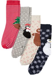 Ponožky (4 páry) s organickou bavlnou a dárkovým přáním, bpc bonprix collection