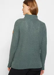 Strukturovaný svetr s límečkem na knoflíky, bonprix
