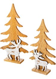 Dekorační objekt vánoční stromek se sobem (2dílná souprava), bpc living bonprix collection