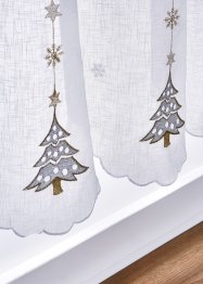 Krátká záclona s výšivkou - vánočním stromkem, bpc living bonprix collection