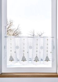 Krátká záclona s výšivkou - vánočním stromkem, bpc living bonprix collection