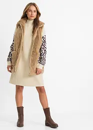 Pletené oversized šaty s leopardím vzorem, bonprix