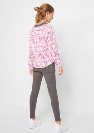 Dívčí tričko s dlouhými rukávy, top + legíny (3dílná souprava), bpc bonprix collection